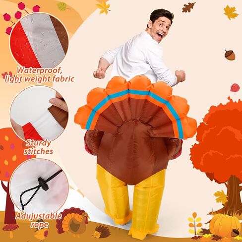 Thanksgiving Turkey Inflatable Costume Adult Riding Turkey Trot Funny Blow up Costume Cosplay Outfit for Halloween in Saudi Arabia