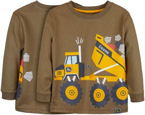 تي شيرت John Deere Brown Dump Truck بأكمام طويلة مقاسات 2T 3T 4T in Saudi Arabia