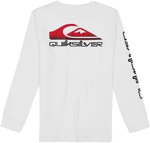 تي شيرت Quiksilver للأولاد الصغار برقبة دائرية وأكمام طويلة، أبيض، 5 in Saudi Arabia