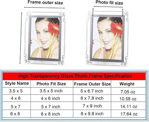 Photo Frames Picture Frame 2 Pack 3.5x5 High Definition Glass Vertical and Horizontal for Table Desk Shelf Office House Decoration Gifts in Saudi Arabia