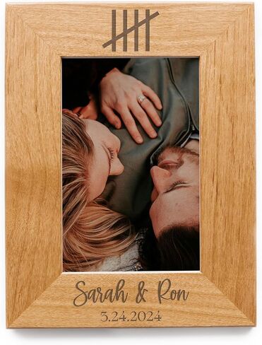 5th Wedding Anniversary Wood Picture Frame - 5th Anniversary Picture Frame, 5th Anniversary Frame for Him, 5 Year Anniversary Wooden Gift - 4x6 Landscape in Saudi Arabia