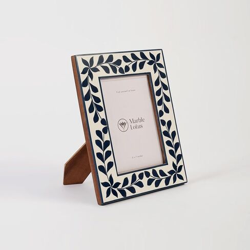 Handcrafted Wooden Inlay Picture Frame –5x7 | Decorative Bone Inlay Photo Frame for Home Decor, Tabletop or Wall Display (Pink) in Kuwait