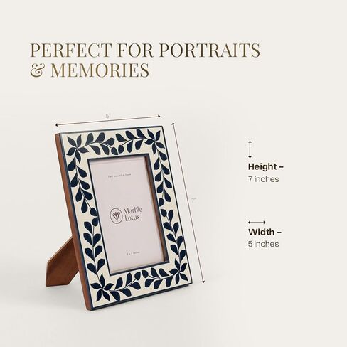 Handcrafted Wooden Inlay Picture Frame –5x7 | Decorative Bone Inlay Photo Frame for Home Decor, Tabletop or Wall Display (Pink) in Kuwait