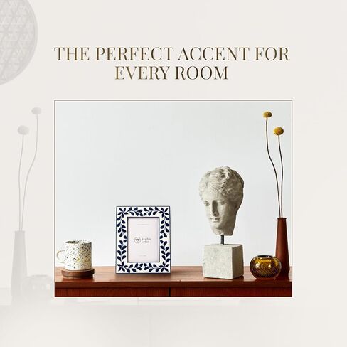 Handcrafted Wooden Inlay Picture Frame –5x7 | Decorative Bone Inlay Photo Frame for Home Decor, Tabletop or Wall Display (Pink) in Kuwait