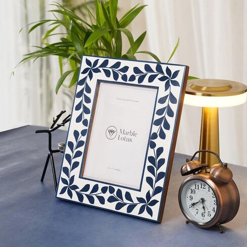 Handcrafted Wooden Inlay Picture Frame –5x7 | Decorative Bone Inlay Photo Frame for Home Decor, Tabletop or Wall Display (Pink) in Kuwait