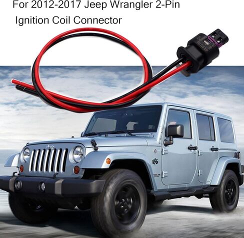 Ignition Coil Connector Compatible with Jeep Wrangler 2012-2017 2-Pin Pigtail Plug Wiring Harness 5149168AJ in Saudi Arabia