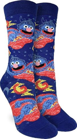 جوارب Good Luck Sock النسائية Sesame Street، Oscar وCookie Monster، للبالغين، مقاس الحذاء 5-9 in Kuwait
