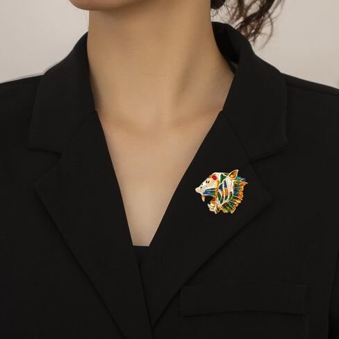 2 PCS Vintage Crystal Tiger, Animal Brooch pin，Suit Stud, Shirt Studsfor women for men，Dainty Christmas Wedding Birthday Holiday Jewelry Unisex Clothing Accessories in Saudi Arabia