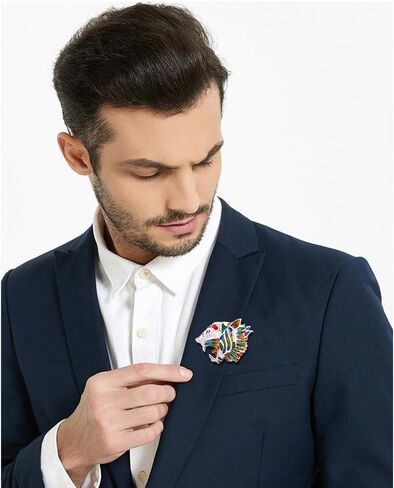 2 PCS Vintage Crystal Tiger, Animal Brooch pin，Suit Stud, Shirt Studsfor women for men，Dainty Christmas Wedding Birthday Holiday Jewelry Unisex Clothing Accessories in Saudi Arabia