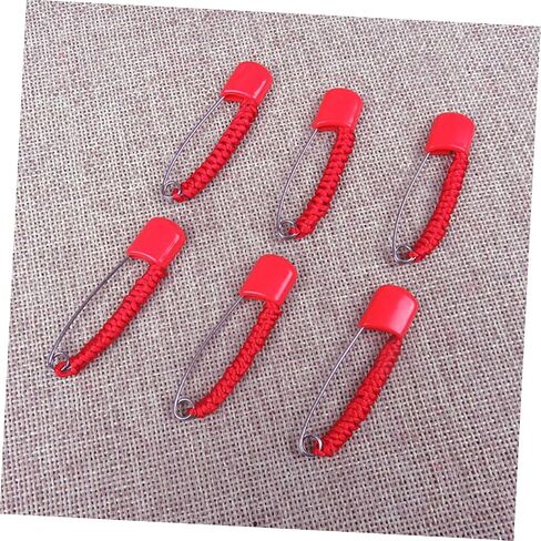 Angoily Safety Pin Brooch, 10PCS Baby Diaper Pins with Safe Locking Closures, 2.05 in Pregnancy Newborn Large Charming with Red Rope for Good Luck & Energy, Heavy Duty in Saudi Arabia