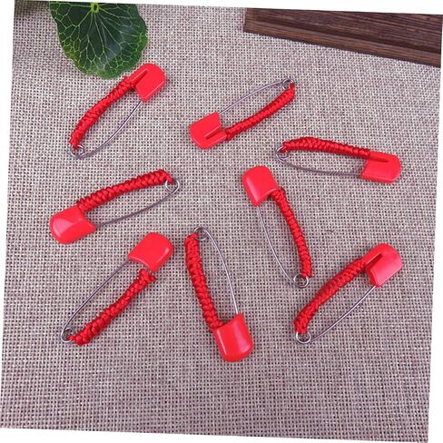 Angoily Safety Pin Brooch, 10PCS Baby Diaper Pins with Safe Locking Closures, 2.05 in Pregnancy Newborn Large Charming with Red Rope for Good Luck & Energy, Heavy Duty in Saudi Arabia