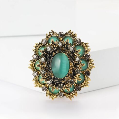 Vintage Brooch Pin for Women Men Baroque Retro Cat Eye Accessories Elegant Austrian Crystal Brooches Dress Coat Sweater Suit Party Wedding Gifts Victorian Bridal Jewelry Decoration in Saudi Arabia