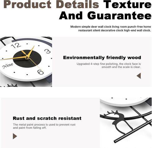Wall Clock - 25 inch Large Wall Clocks for Living Room,Modern Farmhouse Home Decor,Metal Frame Silent Non Ticking Wall Clocks,Pendulum Wall Clock Battery Operated,House DecorBedroom,Kitchen Wall Art in Saudi Arabia