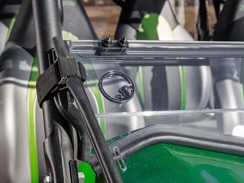 SuperATV 1/4" Scratch Resistant Polycarbonate Flip Down Front Windshield Compatible With Kawasaki Teryx 800 & 4 800: 2016+ | Teryx S & 4 S: 2021+ | 2 in 1: Full and Half Windshield | USA Made in Saudi Arabia