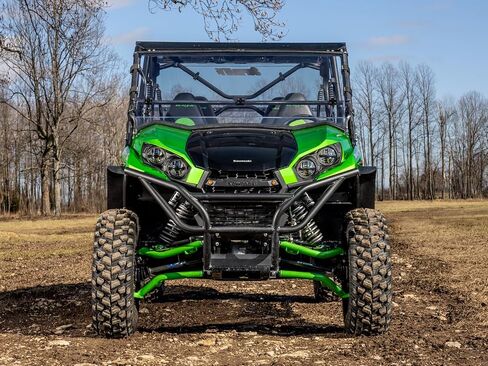 SuperATV 1/4" Scratch Resistant Polycarbonate Flip Down Front Windshield Compatible With Kawasaki Teryx 800 & 4 800: 2016+ | Teryx S & 4 S: 2021+ | 2 in 1: Full and Half Windshield | USA Made in Saudi Arabia