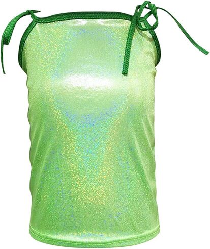 Girls Sequin Spaghetti Straps Tank Tops 2025 Trendy Sparkle Shimmer Dance Tops Kids Summer Glitter Performance Shirts in Kuwait