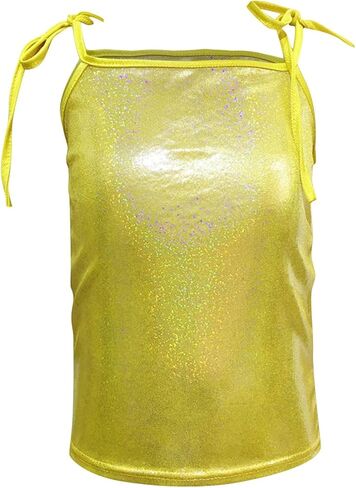 Girls Sequin Spaghetti Straps Tank Tops 2025 Trendy Sparkle Shimmer Dance Tops Kids Summer Glitter Performance Shirts in Kuwait