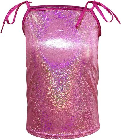 Girls Sequin Spaghetti Straps Tank Tops 2025 Trendy Sparkle Shimmer Dance Tops Kids Summer Glitter Performance Shirts in Kuwait