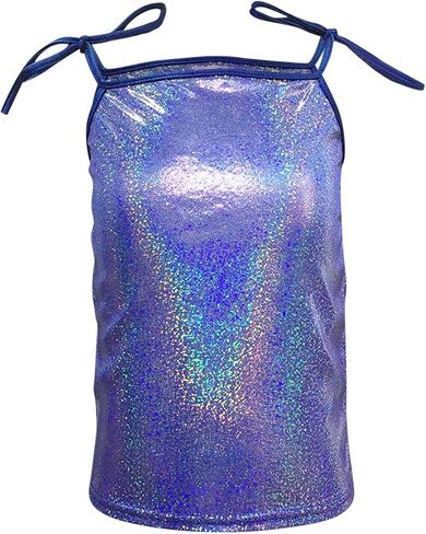 Girls Sequin Spaghetti Straps Tank Tops 2025 Trendy Sparkle Shimmer Dance Tops Kids Summer Glitter Performance Shirts in Kuwait