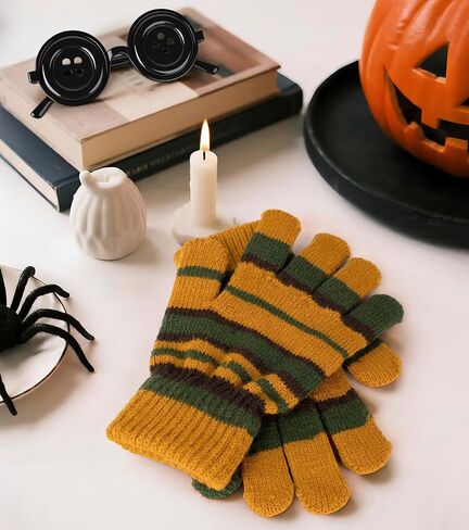 5 Pcs Striped Gloves, Dragonfly Hair Clip, Key Necklace, Stone Necklace, Button Glasses Accessories, Halloween Cosplay Stuff in Saudi Arabia