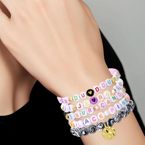5 عبوات من أساور Bpink للنساء والرجال، أساور الصداقة Kpop هدية لمحبي لوازم الحفلات ديكور الملابس، أساور الصداقة بتصميم مستوحى يدويًا من K-pop in Saudi Arabia