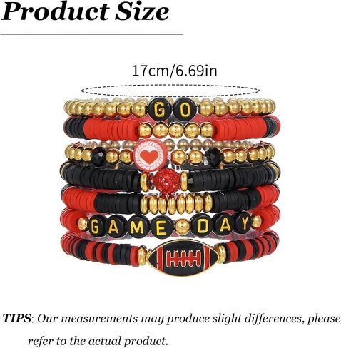 Game Day Bracelets for Women Football Baseball Bracelet Stackable Heishi Clay Beaded Stretch Bracelets Football Baseball Outfit Jewelry Accessories Party Favors Gifts in Saudi Arabia