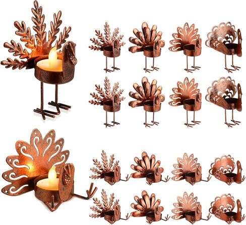 48 قطعة من موموفي، حامل شموع لعيد الشكر التركي، قطعة مركزية معدنية لعيد الشكر، حامل شموع تركيا، شمعدانات شموع شموع لطاولة الخريف، ديكورات المطبخ على سطح الطاولة in Kuwait