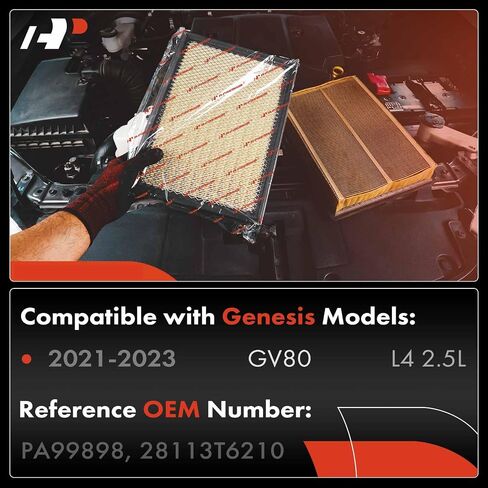 A-Premium Engine Air Filter Compatible with Genesis GV80 2021 2022 2023, 2.5L, Replace# PA99898, 28113T6210 in Saudi Arabia