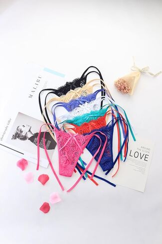 Women's Lace Bikini Panties Tie-Side Underwear Soft Comfortable Stretch 8 Colors in Saudi Arabia