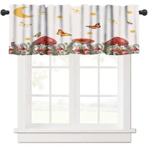 ستارة نافذة الفطر Aniaml غابة الربيع يترك الستار الستارة قضيب الجيب للمطبخ غرفة المعيشة مقهى غرفة الطعام غرفة النوم 54x18in in Kuwait