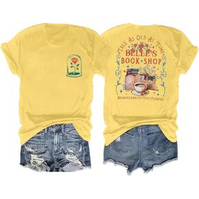 Princess Shirt for Women Belle's Book Shop Shirts Beauty Vacation Short Sleeve Tops Book Lover Gift in Kuwait
