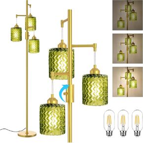 Boho Rattan Floor Lamp - Standing Lamps for Living Room 70'' Dimmable Floor Lamp with Cage Shade, Industrial Farmhouse Floor Lamps Rustic Floor Lamps Vintage Lamp for Living Room Bedroom Office in Saudi Arabia