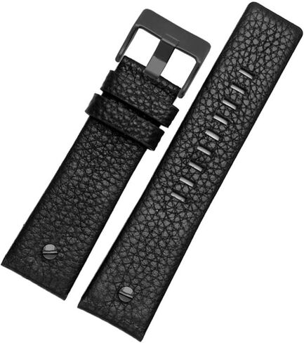 CZKE Leather watchband for Diesel DZ7395 DZ7370 DZ7257 DZ7430 Watch Band Soft Cowhide Strap Rivet 24m 26mm 28mm for Men Women (Color : Black Black Rivet, Size : 24mm) in Saudi Arabia
