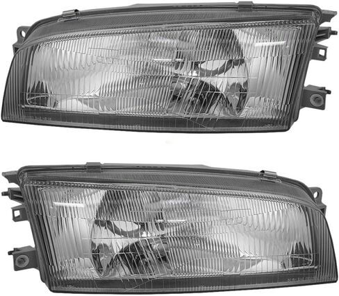 Pair Set Headlight Headlamp Housing Assembly 97-02 for Mitsubishi Mirage Sedan in Saudi Arabia