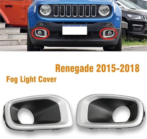 2 قطعة غطاء خفيف الضباب الحواف (LH + RH) متوافق مع Renegade 2015-2018 زوج غطاء خفيف الضباب الحافة الوفير مصباح ملحقات السيارة الأمامية in Saudi Arabia