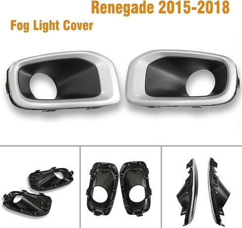2 قطعة غطاء خفيف الضباب الحواف (LH + RH) متوافق مع Renegade 2015-2018 زوج غطاء خفيف الضباب الحافة الوفير مصباح ملحقات السيارة الأمامية in Saudi Arabia