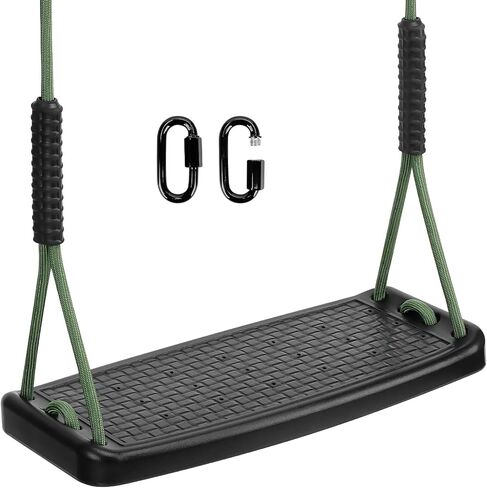 Plastic Swing Set Heavy Duty Replacement,with Adjustable Rope Non-Slip Hanging Tree Swing，Children's Swing Seat Accessories Indoor Outdoor Backyard Playground(Green in Kuwait