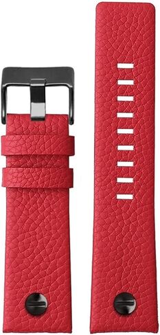 CZKE Leather watchband for Diesel DZ7395 DZ7370 DZ7257 DZ7430 Watch Band Soft Cowhide Strap Rivet 24m 26mm 28mm for Men Women (Color : Black Black Rivet, Size : 24mm) in Saudi Arabia
