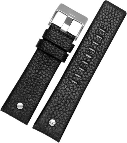 CZKE Leather watchband for Diesel DZ7395 DZ7370 DZ7257 DZ7430 Watch Band Soft Cowhide Strap Rivet 24m 26mm 28mm for Men Women (Color : Black Black Rivet, Size : 24mm) in Saudi Arabia