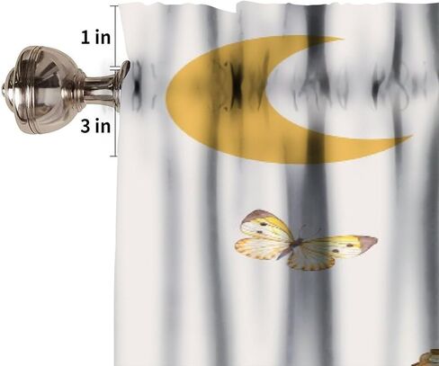 ستارة نافذة الفطر Aniaml غابة الربيع يترك الستار الستارة قضيب الجيب للمطبخ غرفة المعيشة مقهى غرفة الطعام غرفة النوم 54x18in in Kuwait