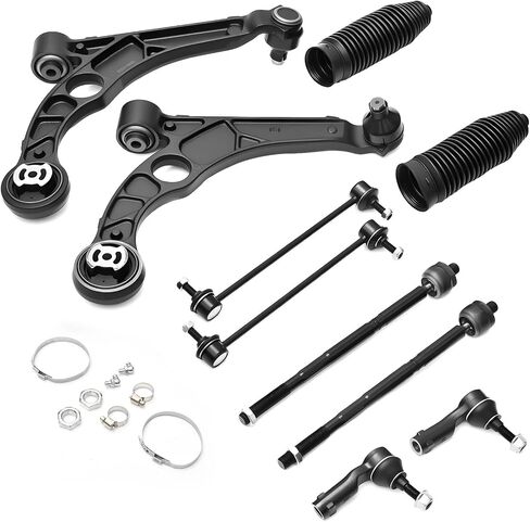 10Pcs Front End Suspension Kit Compatible with 2013-2016 Dodge Dart & 2015-2017 Chrysler 200, 2 Lower Control Arms with Ball Joints 2 Sway Bar Links 4 Inner Outer Tie Rods 2 Boots Replacement in Kuwait