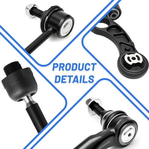 10Pcs Front End Suspension Kit Compatible with 2013-2016 Dodge Dart & 2015-2017 Chrysler 200, 2 Lower Control Arms with Ball Joints 2 Sway Bar Links 4 Inner Outer Tie Rods 2 Boots Replacement in Kuwait
