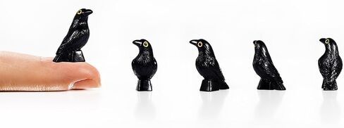 100 Pcs Halloween Miniature Crow Figurines, 1'' Tiny Resin Animal Figures to Hide, Mini Resin Animal Ornaments for Craft, Mini Gothic Trinkets for Halloween Decoration in Saudi Arabia