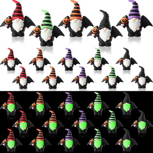 60 Pcs Luminous Mini Gnomes Figures Halloween Decorations Tiny Figurines Ornaments Miniature Gnomes for Halloween Table Kitchen Ledge Yard Decorations Festival Gifts to Hide and Seek in Saudi Arabia