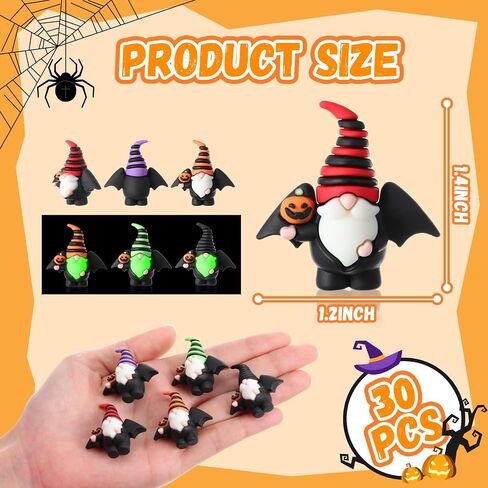 60 Pcs Luminous Mini Gnomes Figures Halloween Decorations Tiny Figurines Ornaments Miniature Gnomes for Halloween Table Kitchen Ledge Yard Decorations Festival Gifts to Hide and Seek in Saudi Arabia