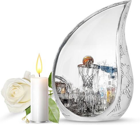 Basketball Urn - Tear Drop Urns - Ash Urns for Humans - Cremation Urns for Adult Ashes Women - Adult Urns for Human Ashes Men (10 inch Pack of 1) in Kuwait