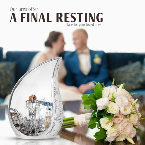 Basketball Urn - Tear Drop Urns - Ash Urns for Humans - Cremation Urns for Adult Ashes Women - Adult Urns for Human Ashes Men (10 inch Pack of 1) in Kuwait