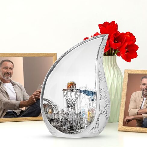 Basketball Urn - Tear Drop Urns - Ash Urns for Humans - Cremation Urns for Adult Ashes Women - Adult Urns for Human Ashes Men (10 inch Pack of 1) in Kuwait