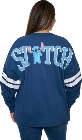 Disney Stitch Womens Long Sleeve Jersey Oversized Crewneck Shirt in Saudi Arabia