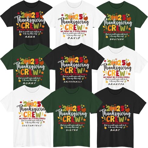 Family Thanksgiving 2025 Shirt, Funny Turkey Friends Shirts, Funny Group Thanksgiving, Matching Family Thanksgiving Outfit Black in Saudi Arabia